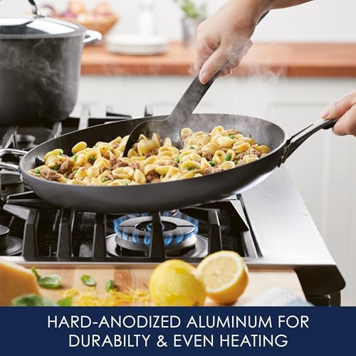 Rachael Ray Cook + Create Hard Anodized Nonstick Frying Pan/Skillet with Helper Handle, 14 Inch - Black - My Kitchen Products