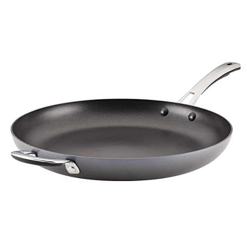 Rachael Ray Cook + Create Hard Anodized Nonstick Frying Pan/Skillet with Helper Handle, 14 Inch - Black - My Kitchen Products