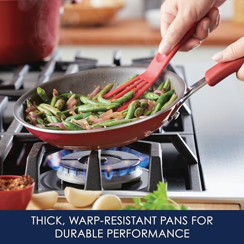 Rachael Ray Cook + Create Nonstick Frying Pan/Skillet, 8.5 Inch, Red - My Kitchen Products