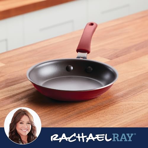 Rachael Ray Cook + Create Nonstick Frying Pan/Skillet, 8.5 Inch, Red - My Kitchen Products