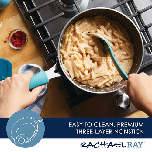 Rachael Ray Cook + Create Nonstick Saucier Pan/Saucepan, 3 Quart, Agave Blue - My Kitchen Products