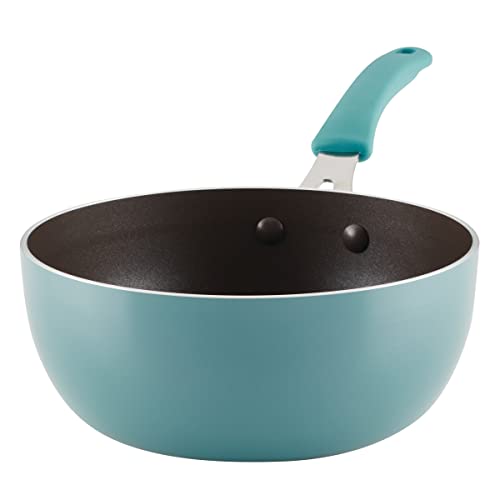 Rachael Ray Cook + Create Nonstick Saucier Pan/Saucepan, 3 Quart, Agave Blue - My Kitchen Products