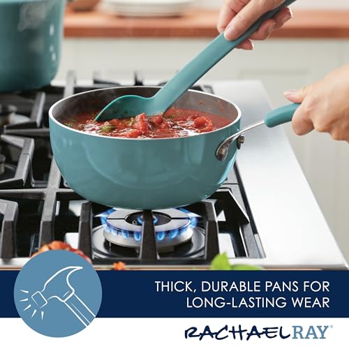 Rachael Ray Cook + Create Nonstick Saucier Pan/Saucepan, 3 Quart, Agave Blue - My Kitchen Products