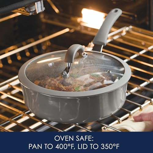 Rachael Ray Cook + Create Nonstick Sauté Pan with Lid, 3 Quart, Gray - My Kitchen Products
