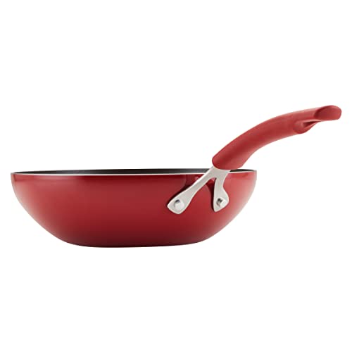 Rachael Ray Cook + Create Nonstick Stir Fry Pan/Wok, 10.5 Inch, Red - My Kitchen Products
