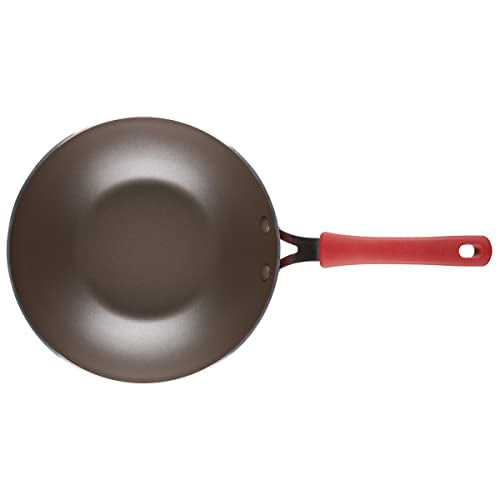 Rachael Ray Cook + Create Nonstick Stir Fry Pan/Wok, 10.5 Inch, Red - My Kitchen Products