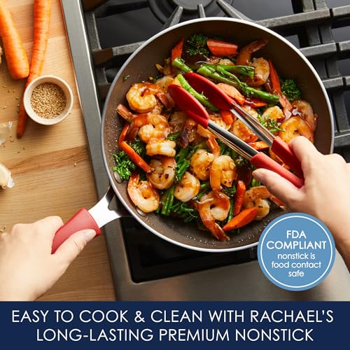 Rachael Ray Cook + Create Nonstick Stir Fry Pan/Wok, 10.5 Inch, Red - My Kitchen Products