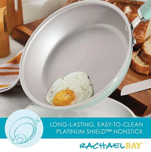 Rachael Ray Create 13 Piece Delicious Aluminum Nonstick Pots and Pans, Light Blue - My Kitchen Products