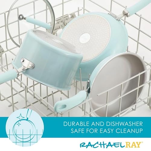 Rachael Ray Create 13 Piece Delicious Aluminum Nonstick Pots and Pans, Light Blue - My Kitchen Products