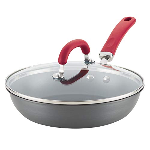 Rachael Ray Create Delicious Deep Hard Anodized Nonstick Frying Pan / Fry Pan / Hard Anodized Skillet - 10.25 Inch, Gray - My Kitchen Products