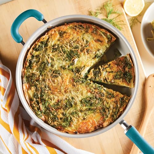 Rachael Ray Create Delicious Deep Nonstick Frying Pan / Fry Pan / Skillet - 12.5 Inch, Blue - My Kitchen Products