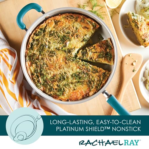 Rachael Ray Create Delicious Deep Nonstick Frying Pan / Fry Pan / Skillet - 12.5 Inch, Blue - My Kitchen Products