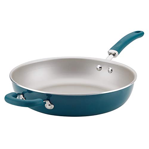 Rachael Ray Create Delicious Deep Nonstick Frying Pan / Fry Pan / Skillet - 12.5 Inch, Blue - My Kitchen Products