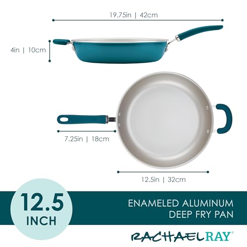 Rachael Ray Create Delicious Deep Nonstick Frying Pan / Fry Pan / Skillet - 12.5 Inch, Blue - My Kitchen Products
