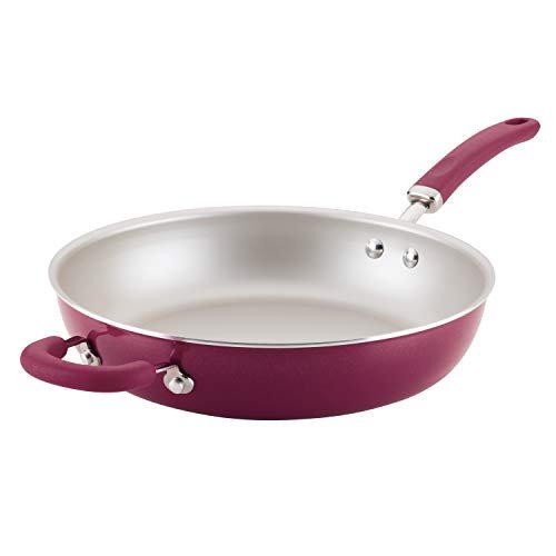 Rachael Ray Create Delicious Deep Nonstick Frying Pan / Fry Pan / Skillet - 12.5 Inch, Red - My Kitchen Products