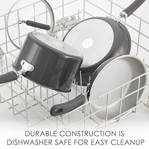 Rachael Ray Create Delicious Nonstick Cookware Pots and Pans Set, 13 Piece, Gray Shimmer - My Kitchen Products