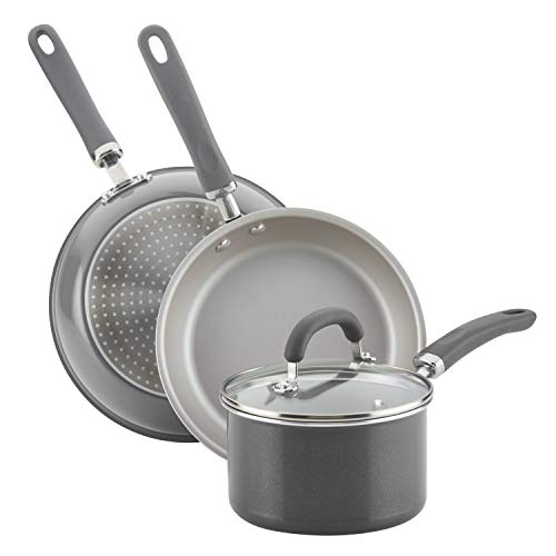 Rachael Ray Create Delicious Nonstick Cookware Pots and Pans Set, 13 Piece, Gray Shimmer - My Kitchen Products