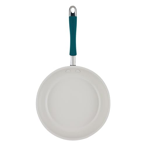 Rachael Ray Cucina Ceramic Nonstick Frying Pans/Skillet Set, Dishwasher Safe, 8.5 inch and 10 inch Open Fry Pans - Marine Blue - My Kitchen Products