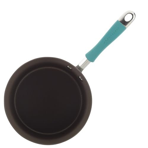 Rachael Ray Cucina Hard Anodized Nonstick Sauce Pan/Saucepan with Lid, 3 Quart, Blue - My Kitchen Products