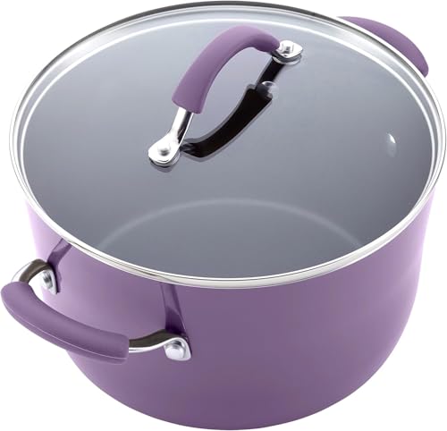 Rachael Ray Cucina Nonstick Cookware, Lavender Purple Pots and Pans Set, 12-Piece - My Kitchen Products