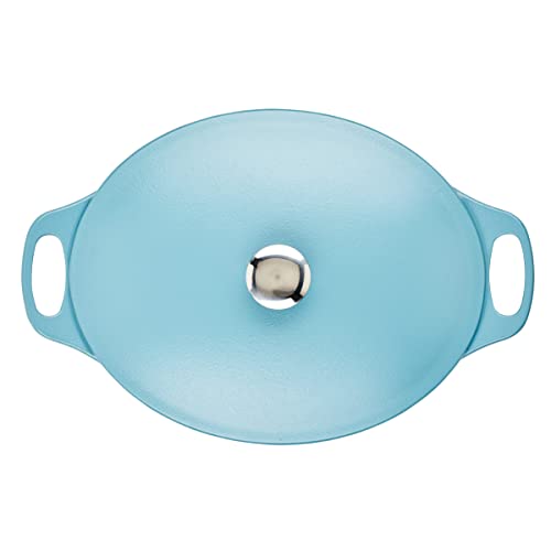 Rachael Ray NITRO Cast Iron Dutch Oven, 6.5 Quart, Agave Blue - My Kitchen Products