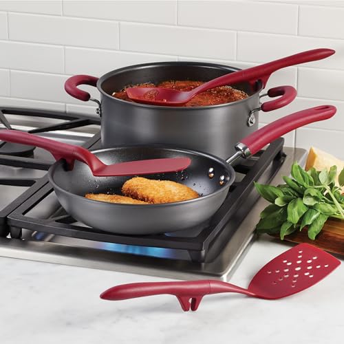 Rachael Ray Tools and Gadgets Lazy Tools Nonstick Kitchen/Cooking Utensil Set, 6 Piece - Red - My Kitchen Products