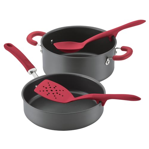 Rachael Ray Tools and Gadgets Lazy Tools Nonstick Kitchen/Cooking Utensil Set, 6 Piece - Red - My Kitchen Products