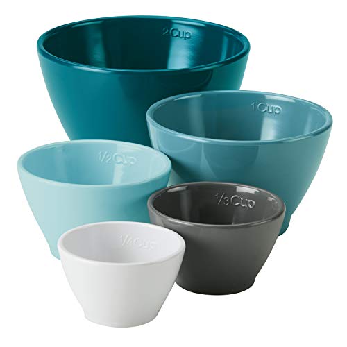 Rachael Ray Tools and Gadgets Mix and Measure Cooking / Baking Prep Set with Mixing Bowls, Measuring Cups, and Tools - 10 Piece, Light Blue and Teal - My Kitchen Products