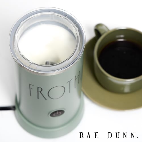 Rae Dunn Electric Milk Frother Steamer -Stylish Automatic Milk Steamer and Frother, Milk Warmer, Hot and Cold Foam Maker for Coffee, Latte, Cappuccino, Macchiato - 550 Watt (Sage) - My Kitchen Products