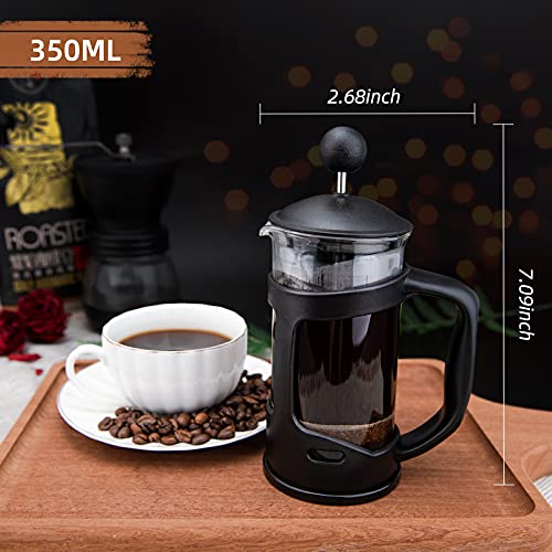 RAINBEAN Mini French Press Coffee Maker, 1 Cup, 12oz, Maximum Flavor Brewer with Stainless Steel Filter, 350ml - Small - My Kitchen Products