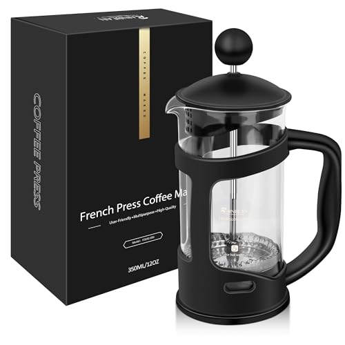 RAINBEAN Mini French Press Coffee Maker, 1 Cup, 12oz, Maximum Flavor Brewer with Stainless Steel Filter, 350ml - Small - My Kitchen Products