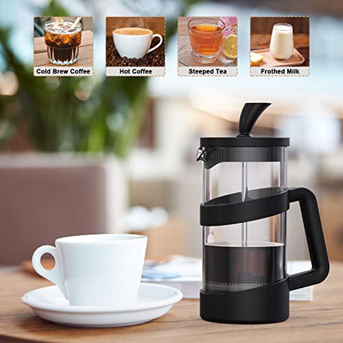 RAINBEAN Mini French Press Coffee Maker, 12 oz, Camping Coffee Press Pot, Small French Press, Tea and Frothed Milk Press (Black, 12 oz) - My Kitchen Products
