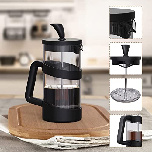 RAINBEAN Mini French Press Coffee Maker, 12 oz, Camping Coffee Press Pot, Small French Press, Tea and Frothed Milk Press (Black, 12 oz) - My Kitchen Products