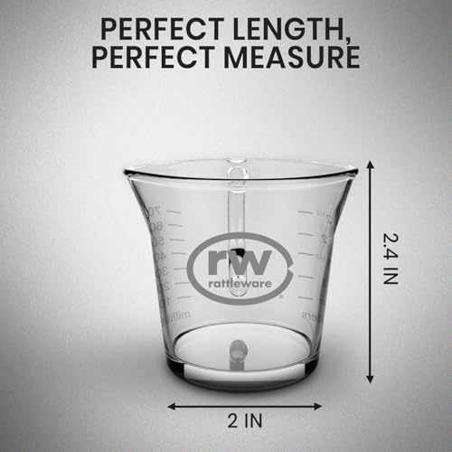Rattleware Espresso Shot Glass Pitcher – Double Spouted Genuine Barista Measuring Cup with Graduations in Ml & Oz – High-Volume, Commercial-Grade for Swift Espresso Pouring & Precision (3 Oz, 2-Pc) - My Kitchen Products