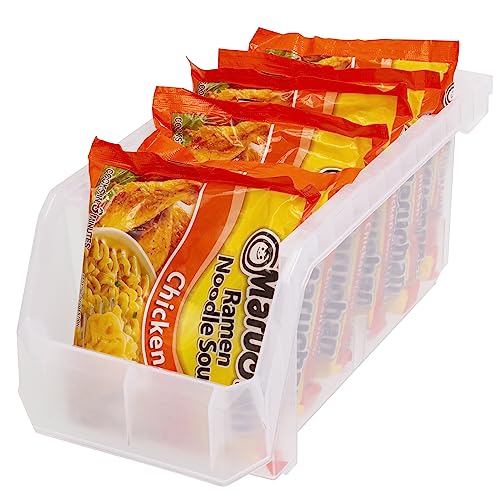 ReadySpace Medium Plastic Storage Bins, Stackable Organizer Containers for Closet Pantry Shelf Garage and Office Organization, Clear, 8 Pack - My Kitchen Products