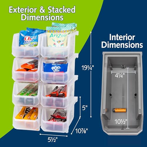 ReadySpace Medium Plastic Storage Bins, Stackable Organizer Containers for Closet Pantry Shelf Garage and Office Organization, Clear, 8 Pack - My Kitchen Products