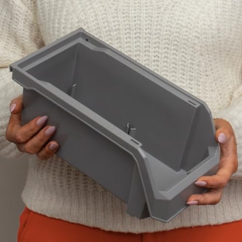 ReadySpace Medium Plastic Storage Bins, Stackable Organizer Containers for Closet Pantry Shelf Garage and Office Organization, Clear, 8 Pack - My Kitchen Products
