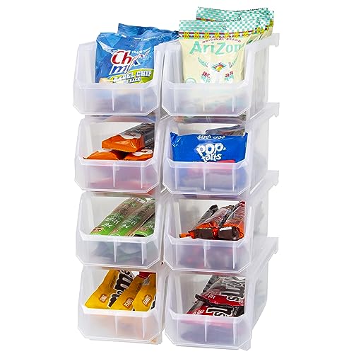 ReadySpace Medium Plastic Storage Bins, Stackable Organizer Containers for Closet Pantry Shelf Garage and Office