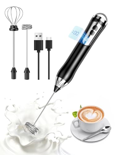 Rechargeable Milk Frother, Coffee Frother Handheld Wand, IP67 Waterproof Electric Foam Maker, High Power High-speed Drink Mixer Foamer for Matcha, Lattes, Cappuccino - My Kitchen Products