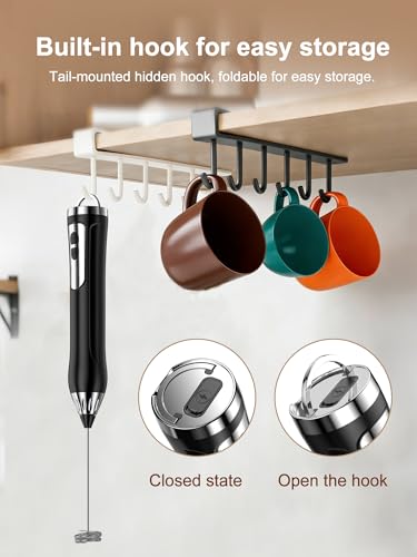 Rechargeable Milk Frother, Coffee Frother Handheld Wand, IP67 Waterproof Electric Foam Maker, High Power High-speed Drink Mixer Foamer for Matcha, Lattes, Cappuccino - My Kitchen Products