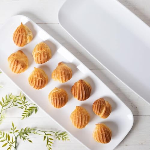 Rectangle White Serving Tray (2-Pack) - 17.5" Disposable Serving Platter for Appetizer, Fruits & Serving Dishes | Perfect Plastic Tray for Party Serveware - My Kitchen Products