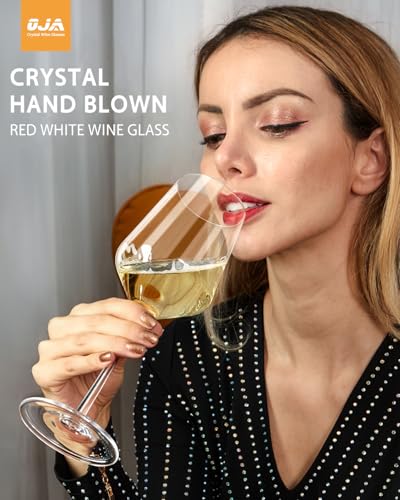 Red Wine Glasses Set of 4, Premium Crystal Wine Glasses Hand Blown,15 oz,Thin Rim,Long Stem,Perfect for Red or White,Daily Use,Unique Wedding Anniversary or Birthday Gift - My Kitchen Products