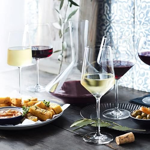 Red Wine Glasses Set of 4, Premium Crystal Wine Glasses Hand Blown,15 oz,Thin Rim,Long Stem,Perfect for Red or White,Daily Use,Unique Wedding Anniversary or Birthday Gift - My Kitchen Products