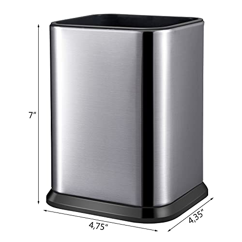 RedCall Stainless Steel Kitchen Utensil Holder for Countertop, Spoon Spatula Organizer,Modern Rectangular Large Cooking Utensil Caddy Counter,Utensil Crock Silver - My Kitchen Products