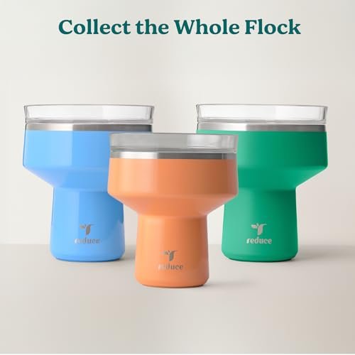 REDUCE Saltini 16 oz Cocktail Tumbler - Insulated Margarita Tumbler with Lid - Keeps Drinks Cold for 10 Hours - 360 Sippable Martini Glass Alternative - Shatterproof, Perfect for Parties - Daiquiri - My Kitchen Products