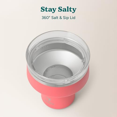 REDUCE Saltini 16 oz Cocktail Tumbler - Insulated Margarita Tumbler with Lid - Keeps Drinks Cold for 10 Hours - 360 Sippable Martini Glass Alternative - Shatterproof, Perfect for Parties - Daiquiri - My Kitchen Products