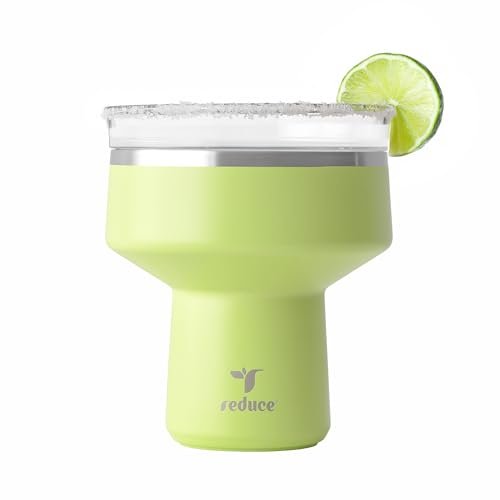 REDUCE Saltini 16 oz Cocktail Tumbler, Insulated Margarita Tumbler with Lid, Keeps Drinks Cold for 10