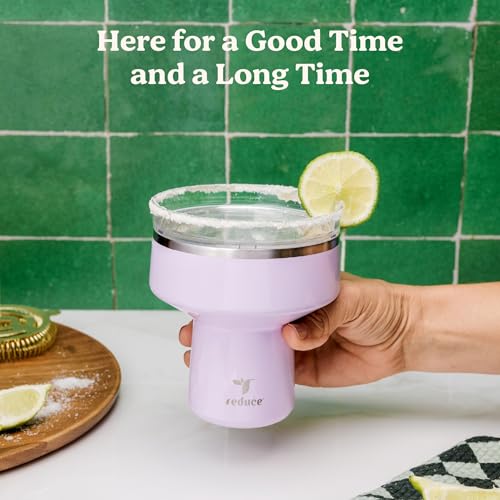 REDUCE Saltini 16 oz Cocktail Tumbler - Insulated Margarita Tumbler with Lid - Keeps Drinks Cold for 10 Hours - 360 Sippable Martini Glass Alternative - Shatterproof, Perfect for Parties - Daiquiri - My Kitchen Products