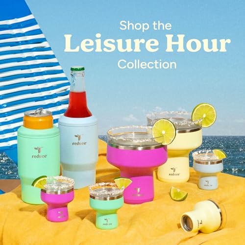 REDUCE Saltini 16 oz Cocktail Tumbler - Insulated Margarita Tumbler with Lid - Keeps Drinks Cold for 10 Hours - 360 Sippable Martini Glass Alternative - Shatterproof, Perfect for Parties - Cloud Blue - My Kitchen Products
