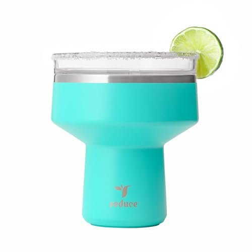 REDUCE Saltini 16 oz Cocktail Tumbler, Insulated Margarita Tumbler with Lid, Keeps Drinks Cold for 10